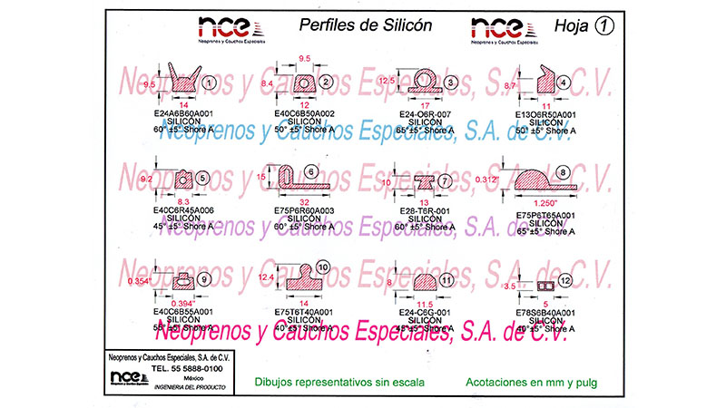 Perfiles de Silicón